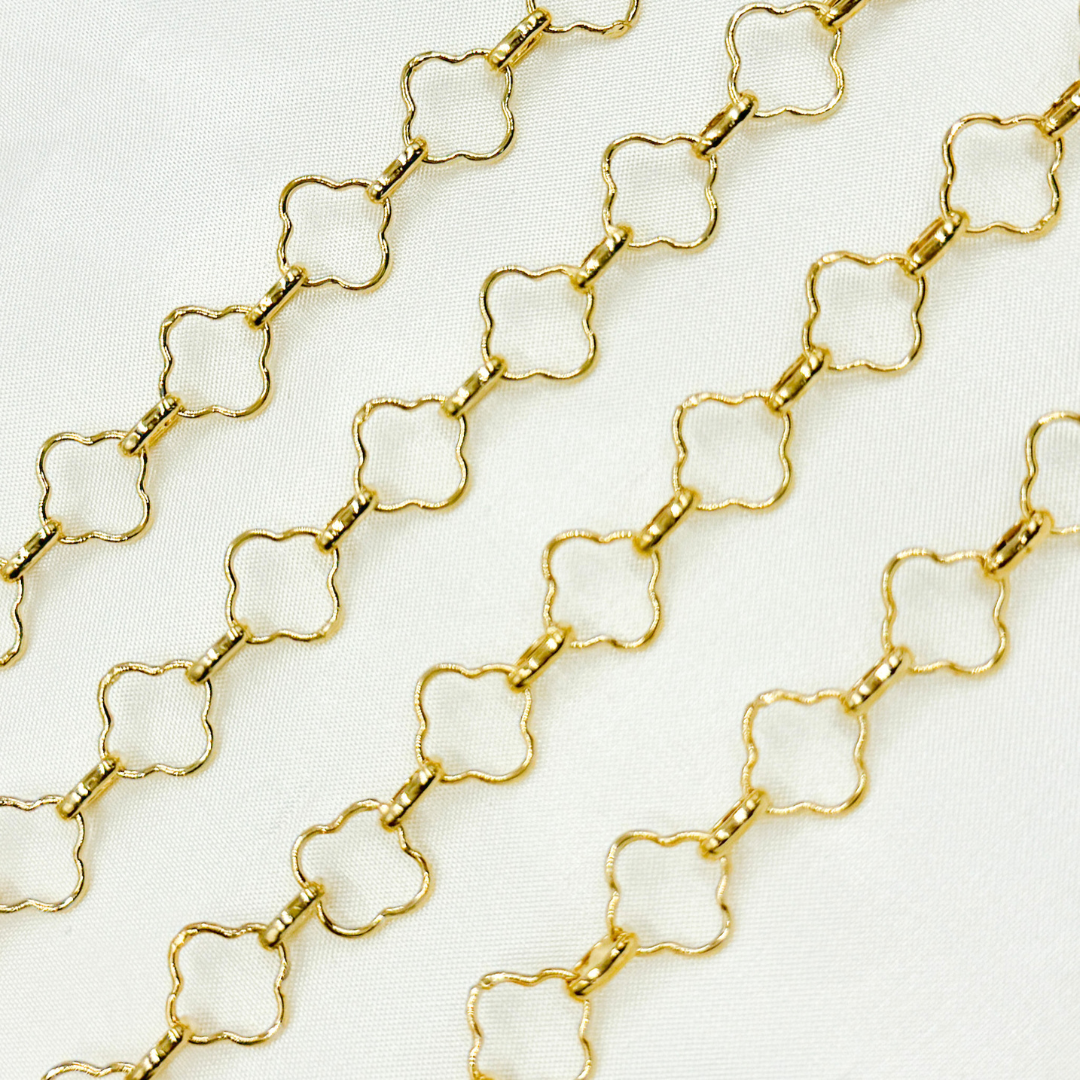 V157GP. Gold Plated 925 Sterling Silver Flower Link