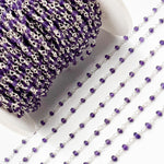 Load image into Gallery viewer, AME34. Amethyst Sterling Silver Wire Chain
