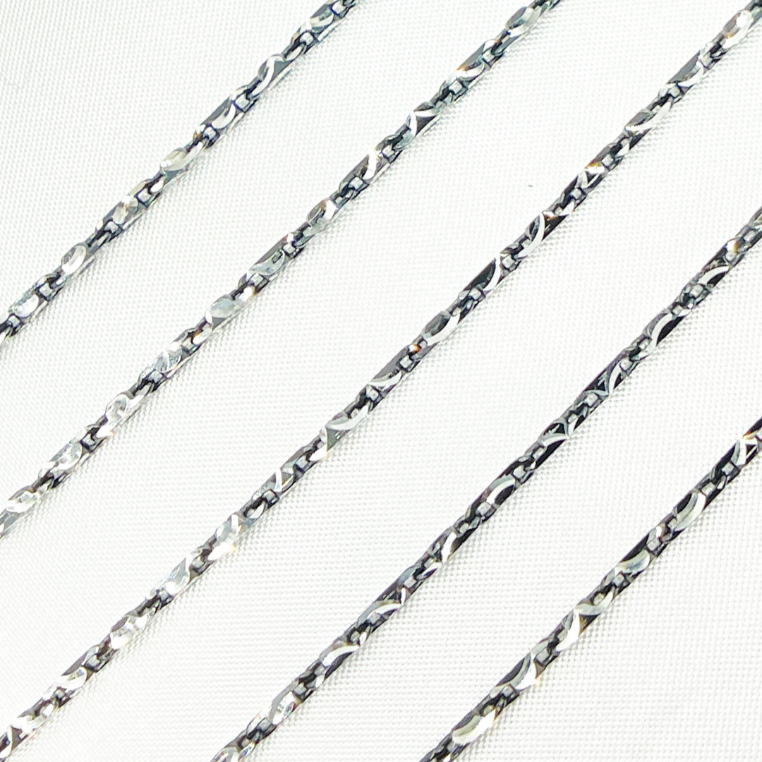 Black Rhodium 925 Sterling Silver Diamond Cut Bars