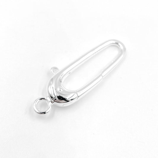 30MM White Sterling Silver Oval Clasp