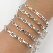Sterling Silver Rectangle Box Chain