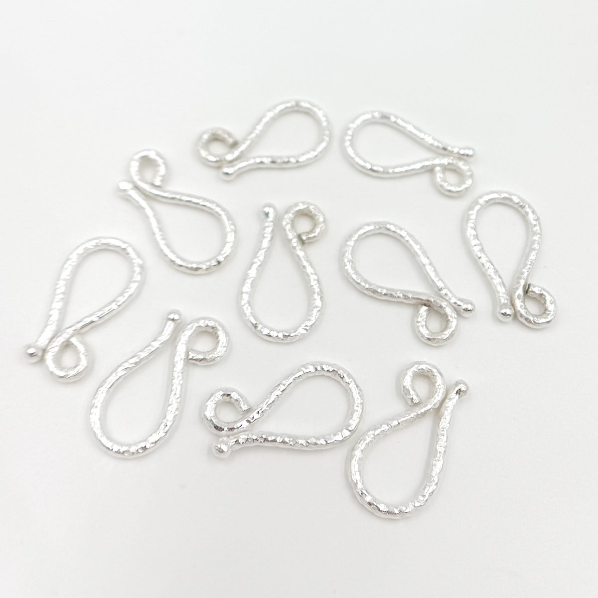 22MM White Sterling Silver Hook Clasp