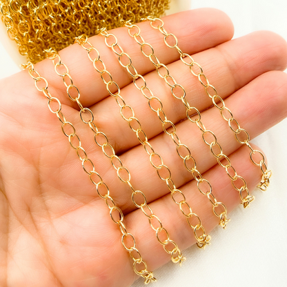 14k Gold Filled Smooth Oval Link Chain. 