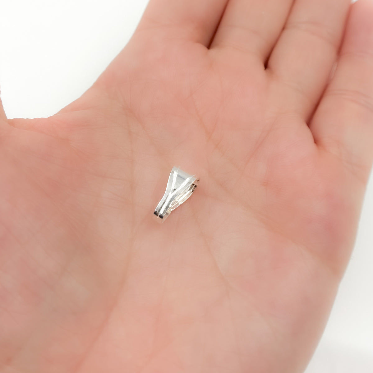 12MM White Sterling Silver Locket Bails