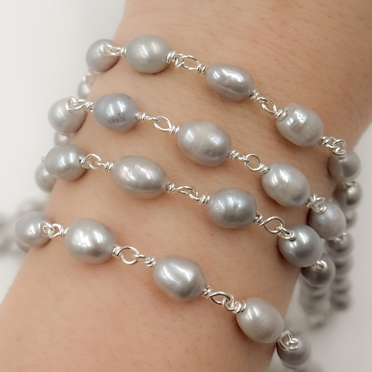 Oval Shape Sterling Silver Wire Chain