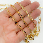 Load image into Gallery viewer, Gold Plated 925 Sterling Flat Paperclip Link Chain. V11GP
