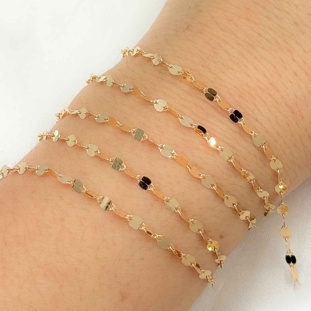 V223GF. 14K Gold Filled Flat Marina Chain