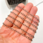 Load image into Gallery viewer, Black Rhodium Sterling Silver Rolo Chain