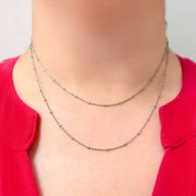 Oxidized Sterling Silver Cube Satellite Necklace