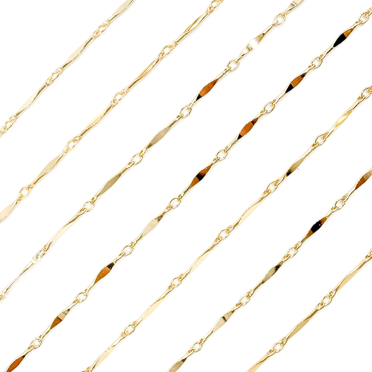 70/8720BD/SP. 14K Gold Filled Dapped Bar Chain