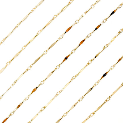 70/8720BD/SP. 14K Gold Filled Dapped Bar Chain
