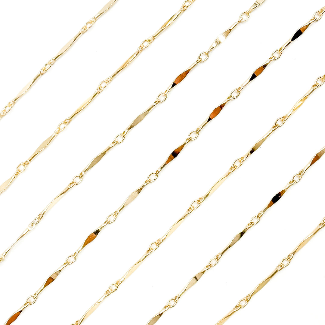 70/8720BD/SP. 14K Gold Filled Dapped Bar Chain