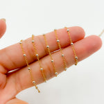 Load image into Gallery viewer, V288TT. Gold Filled with Sterling Silver Beads Satellite Chain