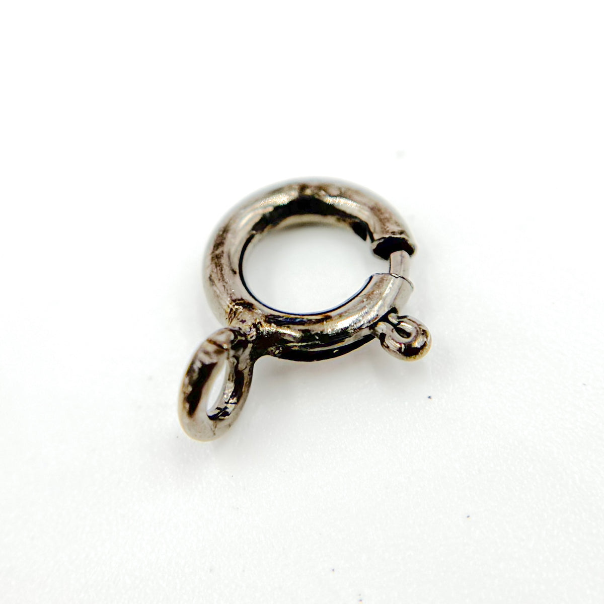 6MM Black Rhodium Sterling Silver Spring Ring Clasp