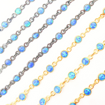 Load image into Gallery viewer, Created Blue Opal Round Shape Connected Chain. CBO8
