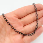 Load image into Gallery viewer, 80BR. Black Rhodium 925 Sterling Silver Textured Cable Necklace