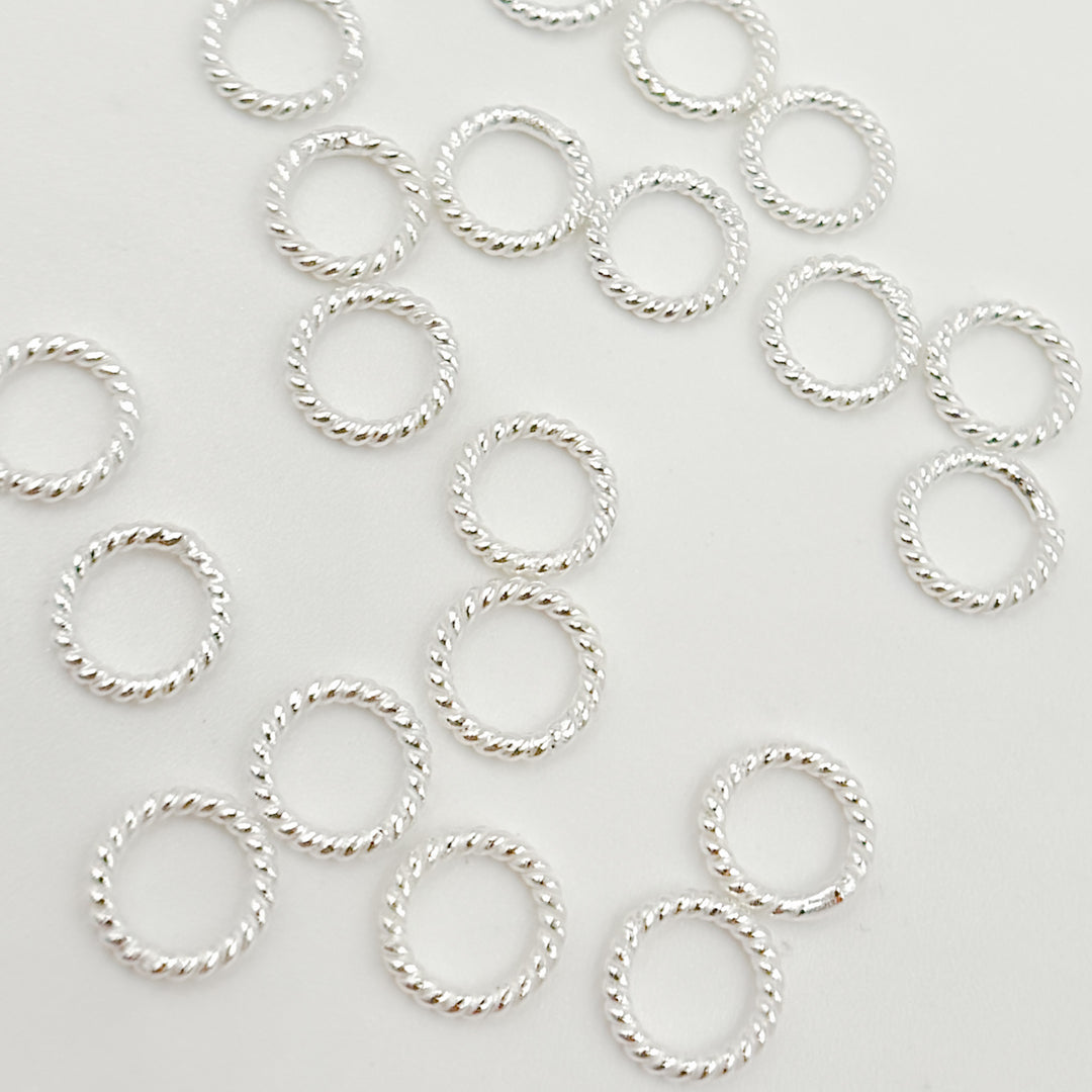 White Twisted Close Jump Ring