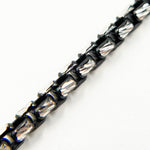 Load image into Gallery viewer, Black Rhodium and Sterling Silver Diamond Cut Box Chain