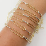 Load image into Gallery viewer, Sterling Silver Smooth and Gold Plated Diamond Cut Paperclip Chain