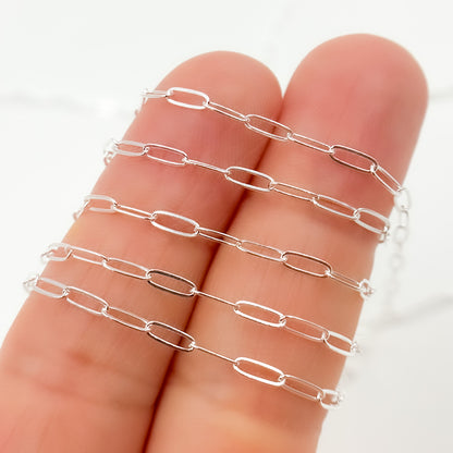 Sterling Silver Flat Paperclip Chain