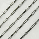 Load image into Gallery viewer, Oxidized 925 Sterling Silver Flat Paperclip Chain. V128BRM
