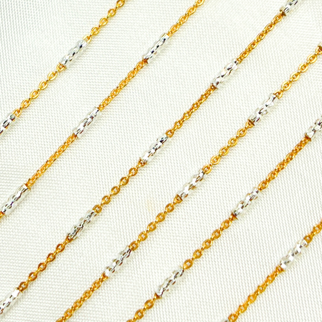 Gold Plated Sterling Silver Satellite Diamond Cut Tube Chain