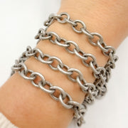 Oxidized Sterling Silver Thick Oval Link Chain