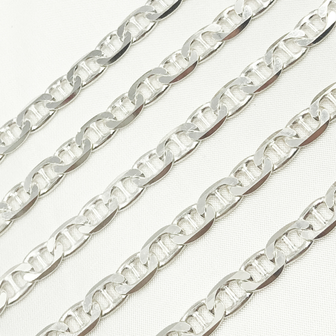 925 Sterling Silver Flat Marina Chain. Y78SS