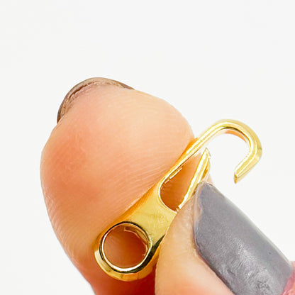 20MM Gold Plated Shiny Sterling Silver Oval Clasp