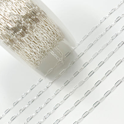 Sterling Silver Flat Paperclip Chain