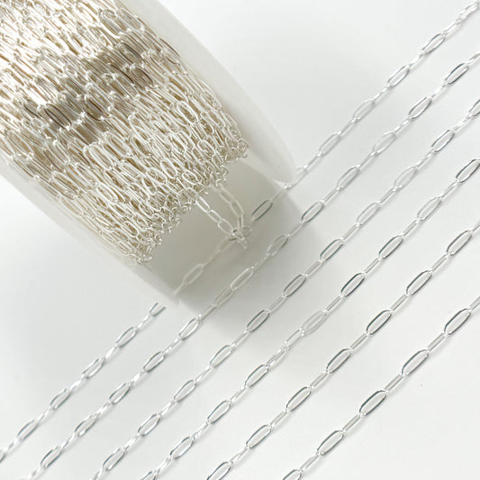 Sterling Silver Flat Paperclip Chain