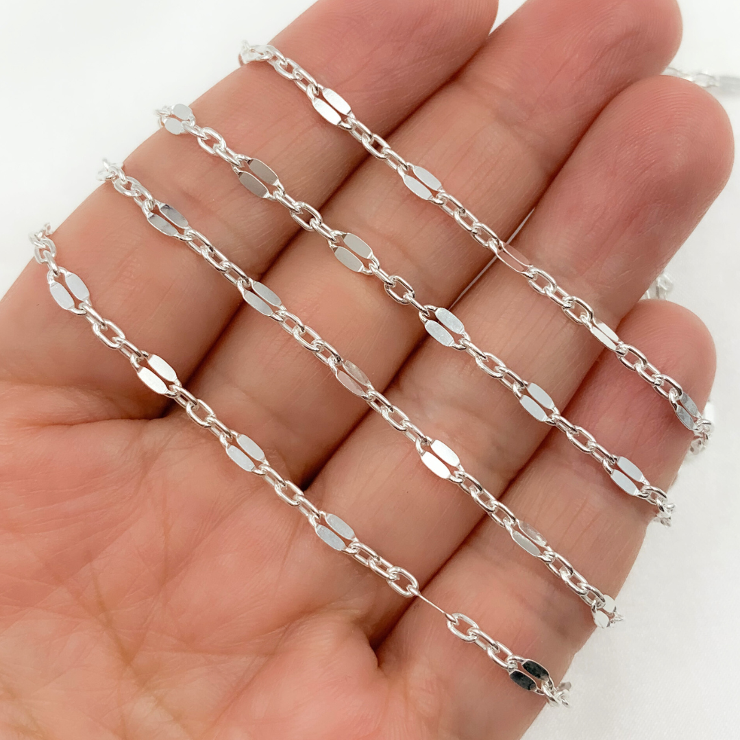 925 Sterling Silver Flat Marina Link Chain. Z105SS