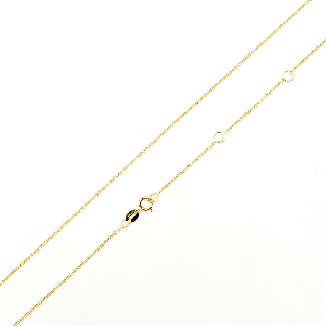 030R01LGJ08018K. 18K Solid Gold Cable Chain with Extender