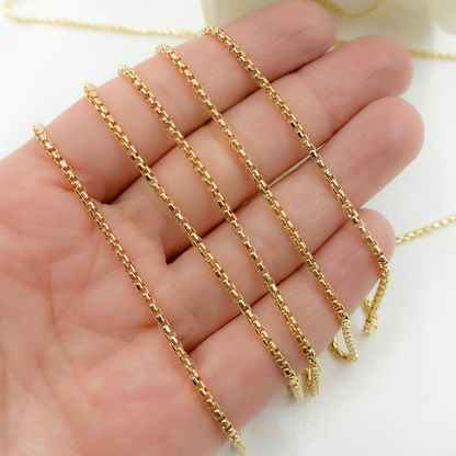 Y49GP. Gold Plated 925 Sterling Silver Gold Plated Box Chain