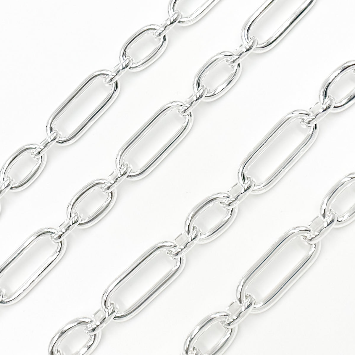 Sterling Silver Smooth Long and Short Link Chain