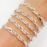 Load image into Gallery viewer, Sterling Silver Diamond Cut Marina Chain