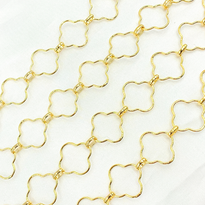 Gold Plated 925 Sterling Silver Clover Link Chain
