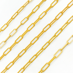 Load image into Gallery viewer, V11GPM. Gold Plated Matt 925 Sterling Flat Paperclip Link Chain