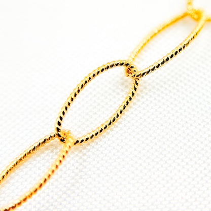 14k Gold Filled Twisted Oval Link Chain
