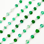 Load image into Gallery viewer, GRE11. Green Onyx Sterling Silver Wire Chain
