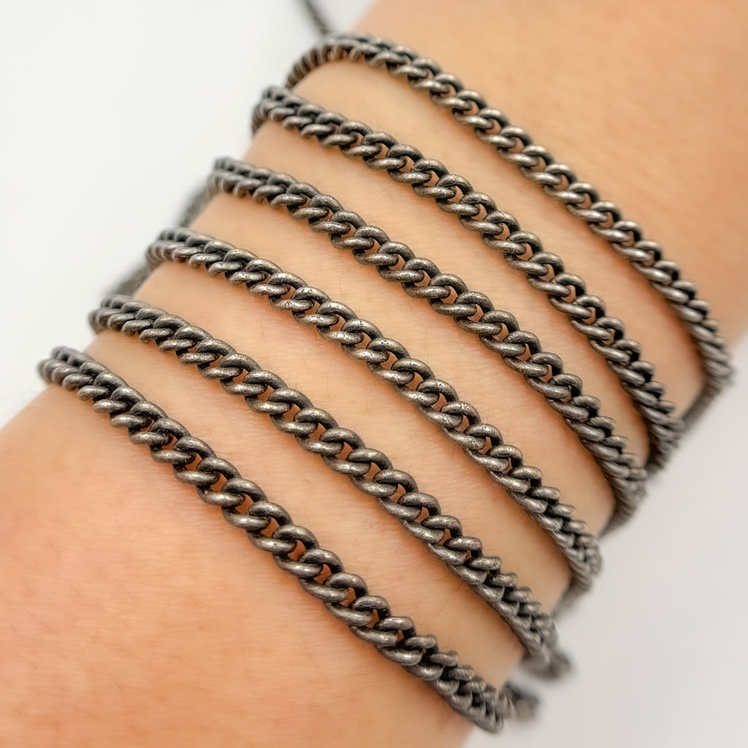 Sterling Silver Oxidized Curb Chain