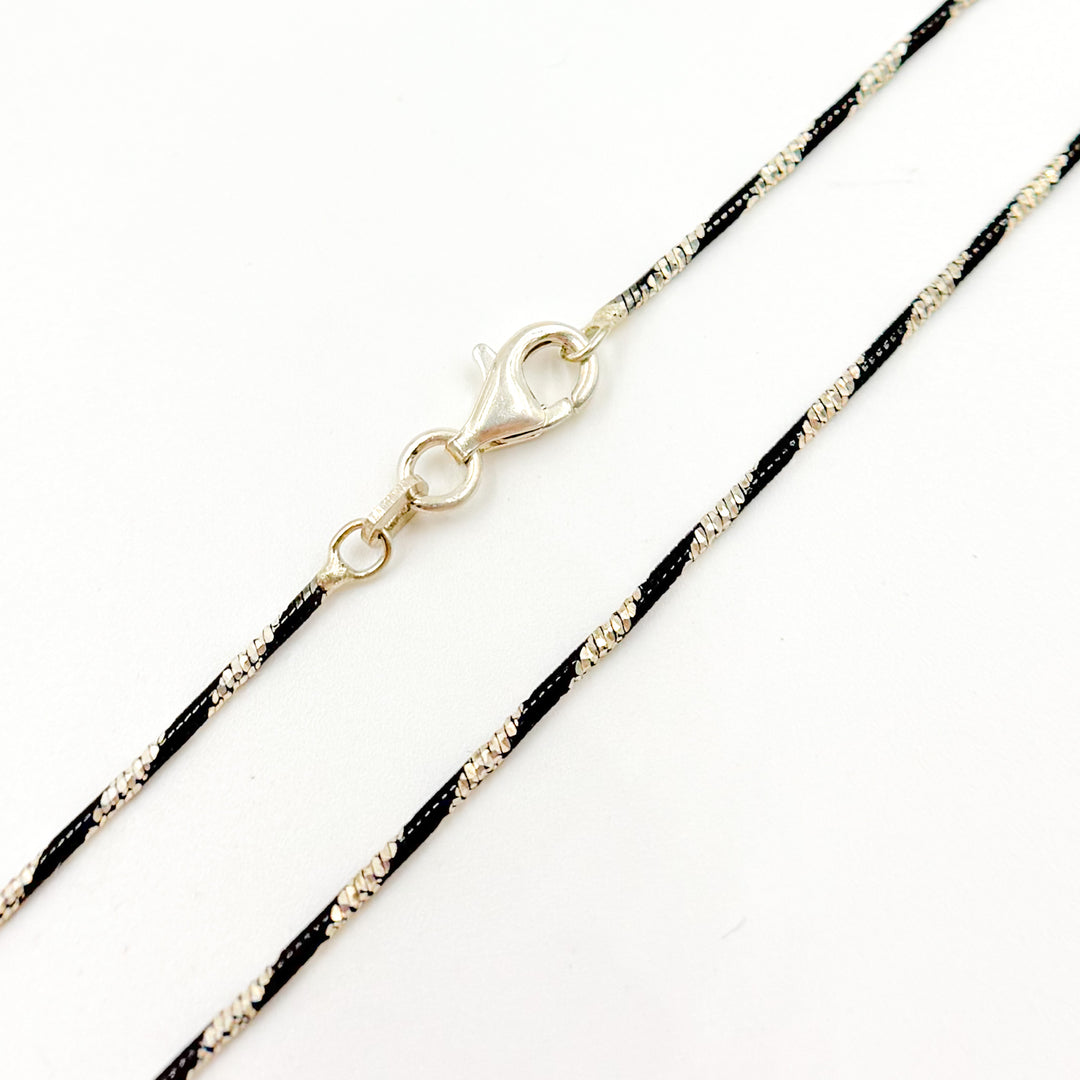 Black Rhodium Sterling Silver Snake Necklace