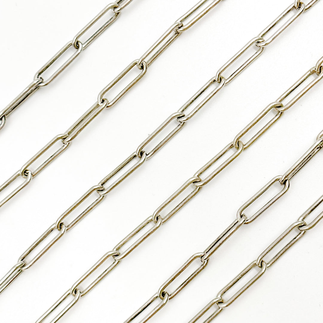 Oxidized Sterling Silver Smooth Paperclip Chain