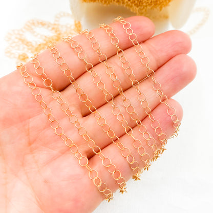 14K Gold Filled Twisted Round Link Chain