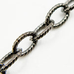 Load image into Gallery viewer, V260BR. Black Rhodium Sterling Silver Twisted Oval Link Chain
