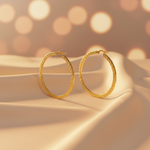 Load image into Gallery viewer, GER123. 14K Solid Gold Hollow Hoop with Engraving