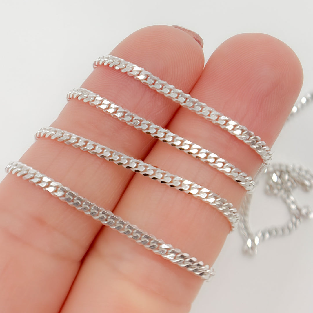 Sterling Silver 2mm Flat Curb Chain