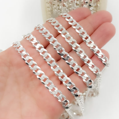 Sterling Silver Flat Curb Chain