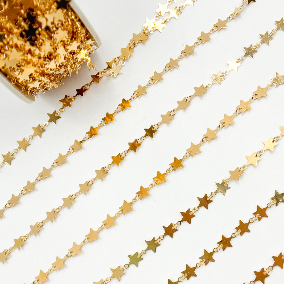 V312GF. 14K Gold-Filled Fancy Star-Link Chain