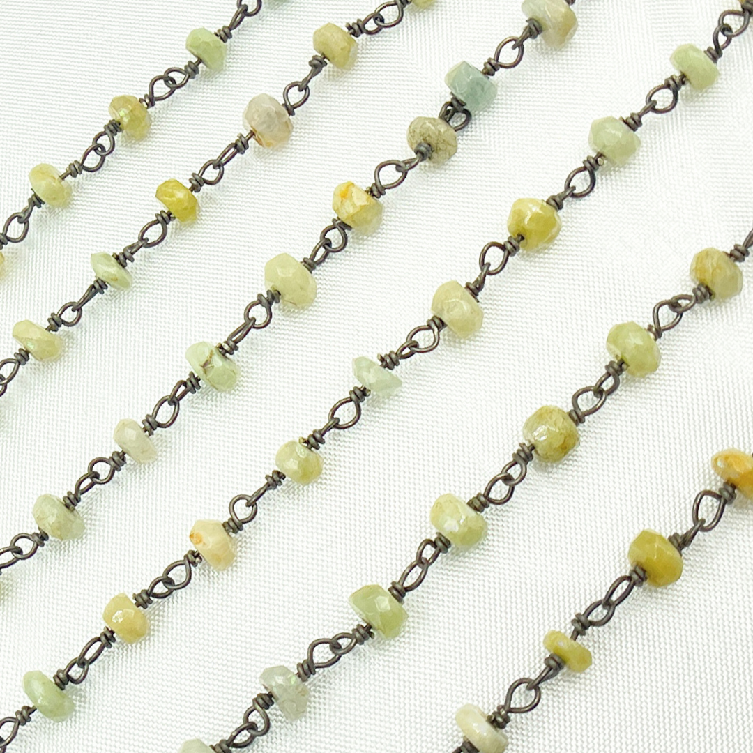 Coated Cats-eye Black Rhodium 925 Sterling Silver Wire Chain